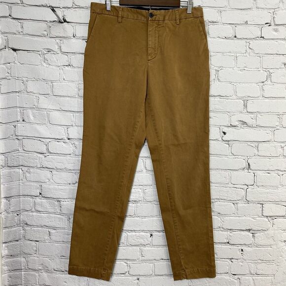 WHITE SAND Men's Trousers Chino Size 32x32 Made in Italy‎ Camel Brown Mid Rise